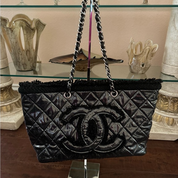 CHANEL Matelasse Coco Mark Double Chain Shoulder
Cotton x Vinyl Black Silver - Picture 2 of 10